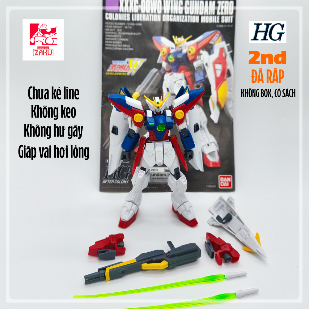 [2nd ĐÃ RÁP] Mô hình lắp ráp gundam 2nd Bandai 1/144 HG Wing Gundam Zero