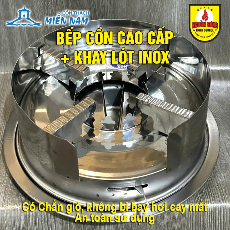 Bếp cồn và khay lót Inox Cao Cấp