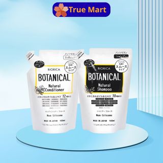  Cặp Dầu Gội Xả Táo Đen Hatomugi Botanical Nhật Bản không chứa Silicone 400mlx2 túi 