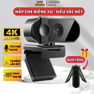 Webcam 4K 2K Livestream có Mic cho PC, Laptop, Trợ sáng cực tốt, webcam pc, cam máy tính pc, webcam usb-BH12T