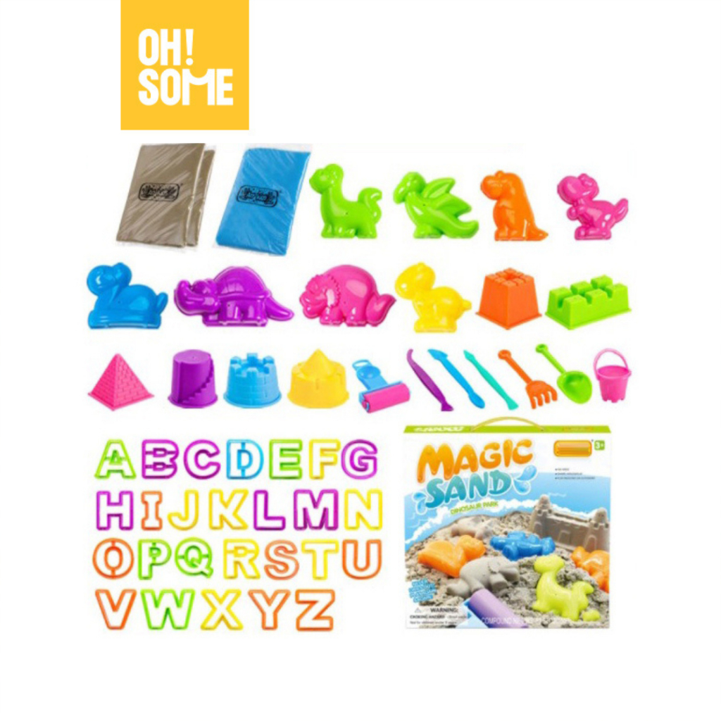 OHSOME - Cát động lực cho bé an toàn, kèm khuôn thế giới khủng long, cát trọng lực dẻo tạo hình