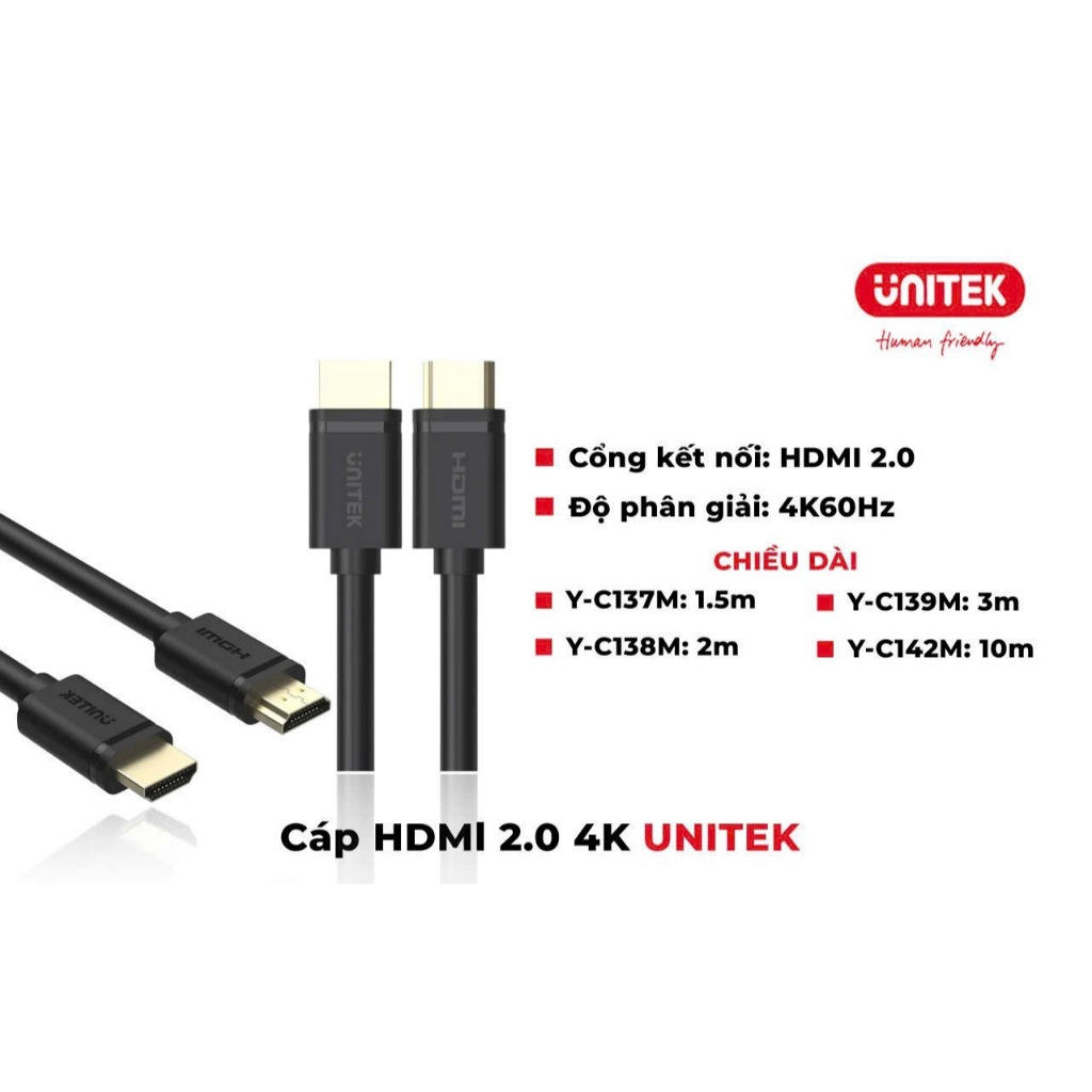Cable HDMI - Dây Cáp HDMI Unitek 1.5m Y-C137 | HDMI Cable