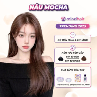 Thuốc nhuộm tóc màu NÂU MOCHA - Trending 2025 lên từ nền đen không cần thuốc tẩy tóc, Minzihair HCM