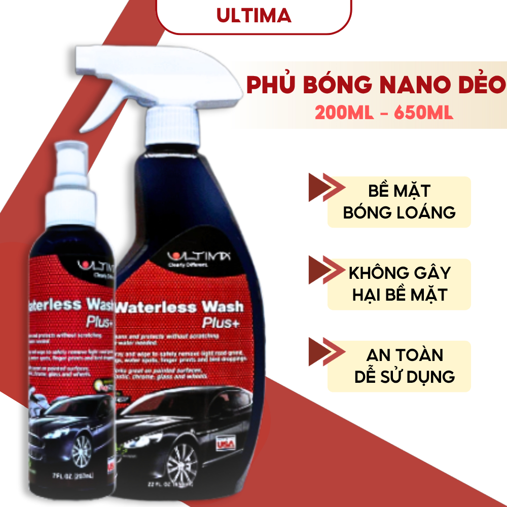 Chai Xịt Nano Dẻo Ultima [650ml] Phủ bóng, Làm Mới, Tạo Lớp Phủ Bảo Vệ Sơn Xe & Chống Bám Nước