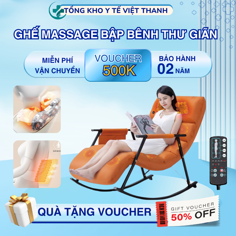 Ghế, Nệm Bập Bênh Massage Toàn Thân, Lưng,Vai Gáy Kết Hợp Rung,Chườm Nóng, Bảo Hành Lên Đến 24 Tháng