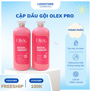 Cặp Dầu Gội Xả Olex Pro Biotin Collagen Keratin 2000ML Cho Tóc Khô Xơ Hư Tổn Tóc Gàu Ngăn Rụng Tóc