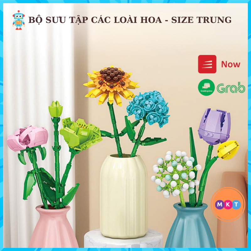 [SIZE TRUNG] Đồ Chơi Giáo Dục Bộ Sưu Tập Lắp Ráp Cành Hoa /Hoa Lan/ Hoa Đào/ Hoa Hồng/ Hoa Trà Nhiều Màu Sắc MKT 2025