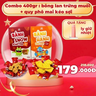 [DEAL SỐC] Combo 400gr: Bánh Bông Lan Trứng Muối + Bánh Quy Kéo Sợi Vị Phô Mai - Ngon Ngon Sơn Trang