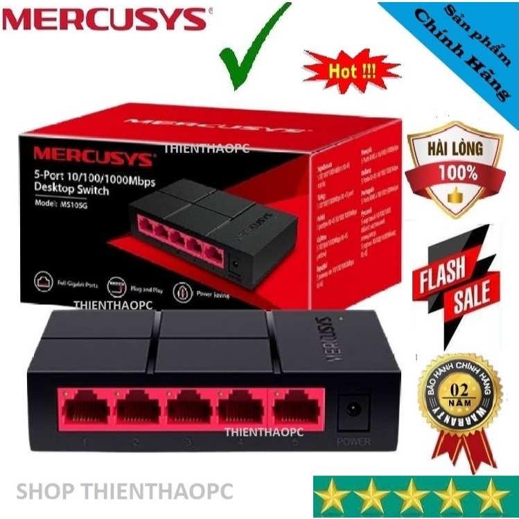 Bộ Chia Mạng Mercusys MS105G 5 Cổng Gigabit 10/100/1000Mbps