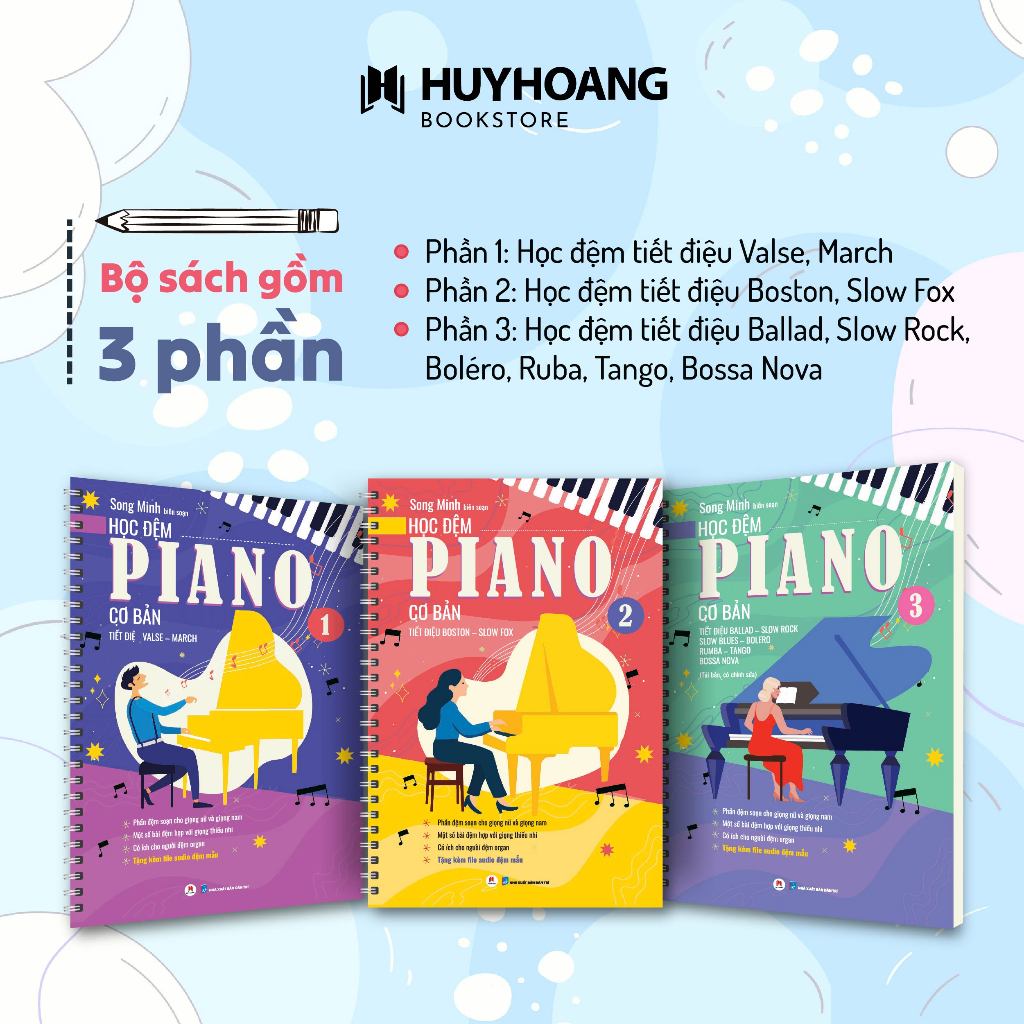 Bộ Sách - Học Đệm Piano Cơ Bản (kèm file audio) - Tái Bản 2025