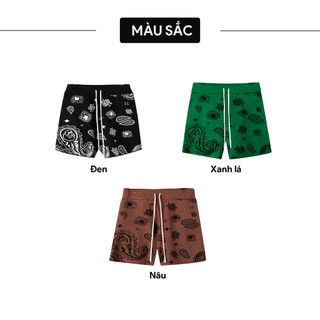Quần Short Đùi Nam The Bad God Paisley Dáng Lửng Chất Len Unisex Local Brand