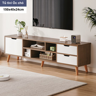 Kệ Tivi Gỗ Hiện Đại Phong Cách Bắc ÂU, Chất Liệu Gỗ Công Nghiệp MDF phủ Melamine chống thấm nước, gỗ cao cấp ND94