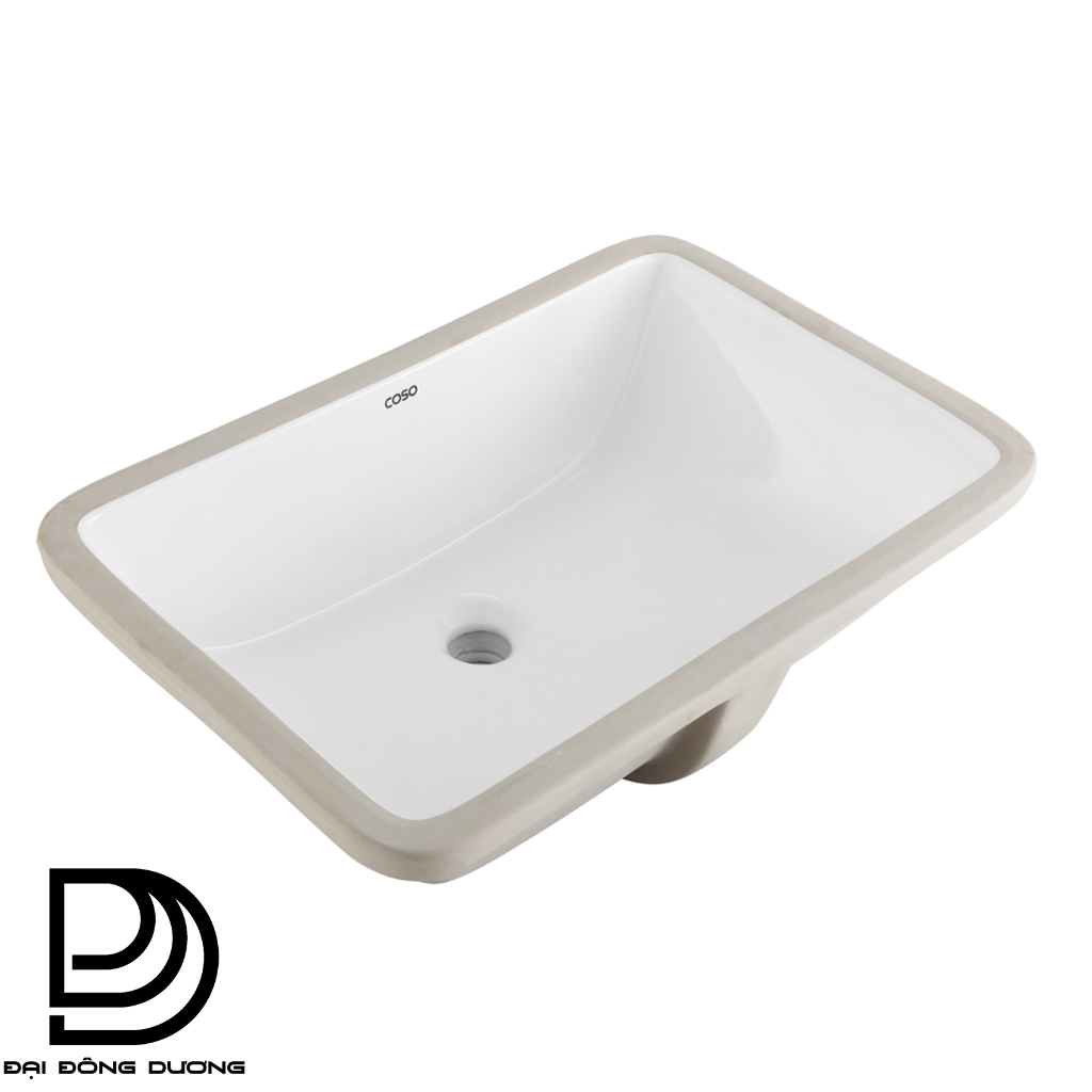 Chậu Lavabo Âm Bàn Hình Chữ Nhật COSO - Viền Màu Kem Sang Trọng