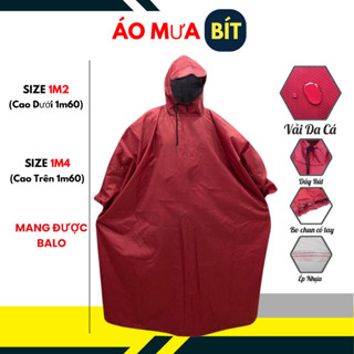 Áo Mưa BÍT Kín Người Vải Dù Tổ Ong Form Rộng Mang Balo Thoải Mái Chống Thấm Tuyệt Đối Siêu Bền