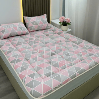 Topper Takara 7cm mẫu mới XÁM HỒNG, tấm đệm đa năng trải nệm cứng, trải sàn dùng ngủ trưa văn phòng.