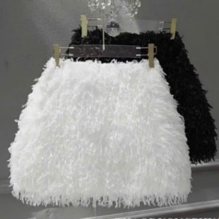  Chân váy lông From chữ A dáng ngắn sang chảnh HTN_Store chân váy nữ kiểu tua rua ôm body sexy siêu tôn dáng 