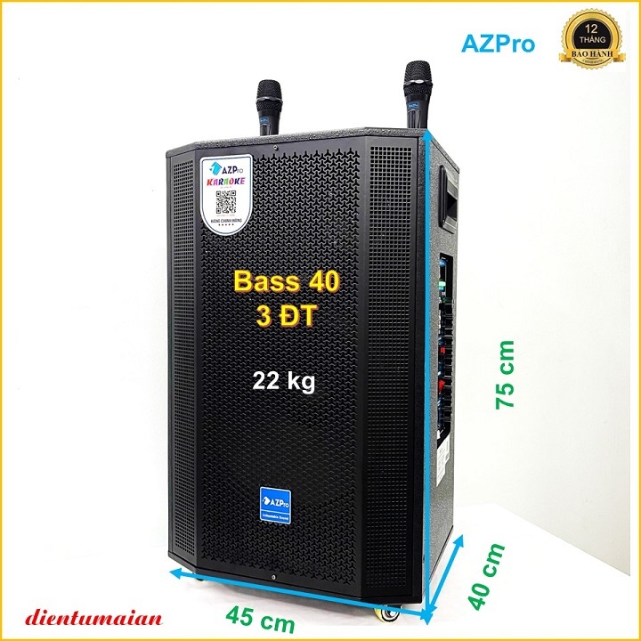 Loa Karaoke Bluetooth chính hãng Azpro,AZ-D1508 Bass 40-3 đường tiếng,Mạch 12 núm chỉnh có Revert