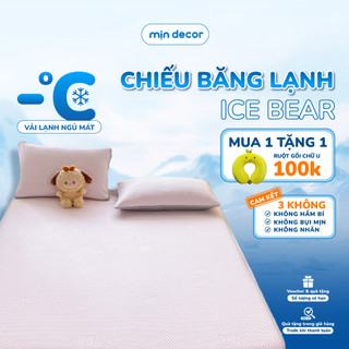  Chiếu Băng Lạnh Ice Bear Chiếu Bọc Đệm Bo Chun 360 Độ Êm Ái Mát Mẻ 