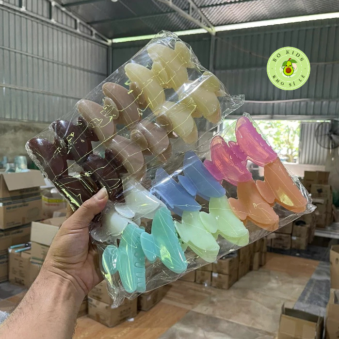 Vỉ 12 Kẹp tóc bán nguyệt ,Kẹp tóc béo định hình, Cặp tóc dễ thương, Kẹp tóc nhiều màu mẫu mới bokisd