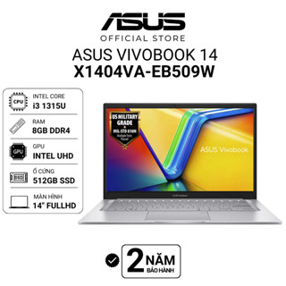 Laptop ASUS VivoBook 14 X1404VA-EB509W i3-1315U | 8GB | 512GB | Intel UHD | 14" FHD | Win 11 | Bạc