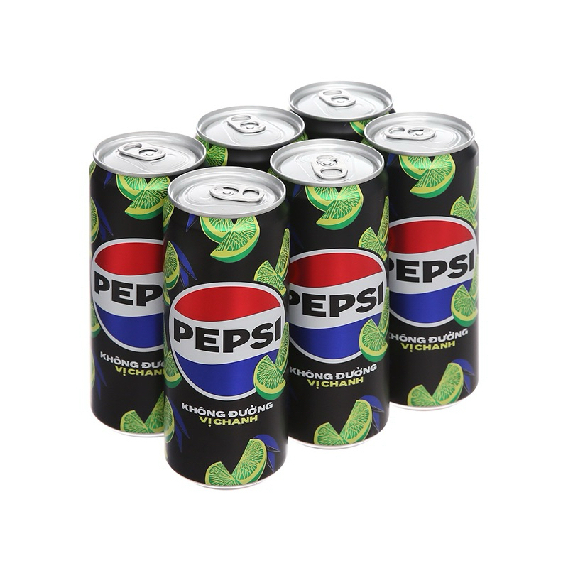 LỐC 6 LON PEPSI VỊ CHANH KHÔNG CALO 330ML