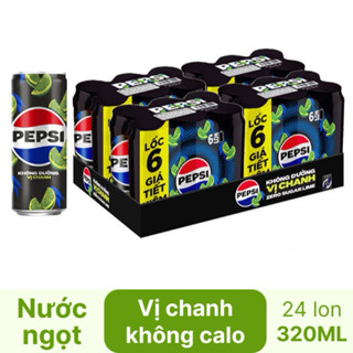 THÙNG 24 LON PEPSI VỊ CHANH KHÔNG CALO 330ML