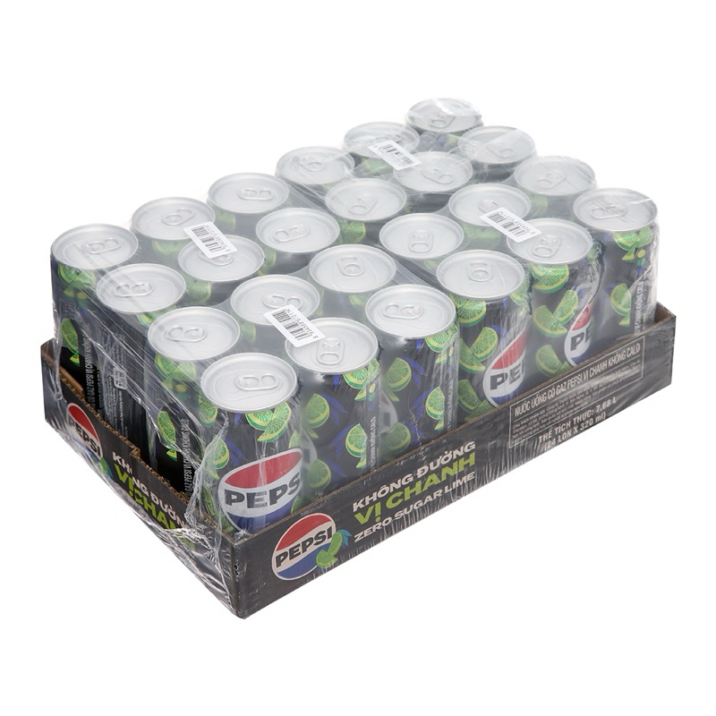THÙNG 24 LON PEPSI VỊ CHANH KHÔNG CALO 330ML