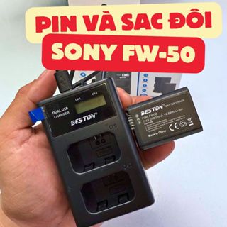  Pin máy ảnh sony FW-50 sạc đôi cho fw 50 sony A6000 A6300 A6500 A7 A7 II A7R A7S Zv-E10 
