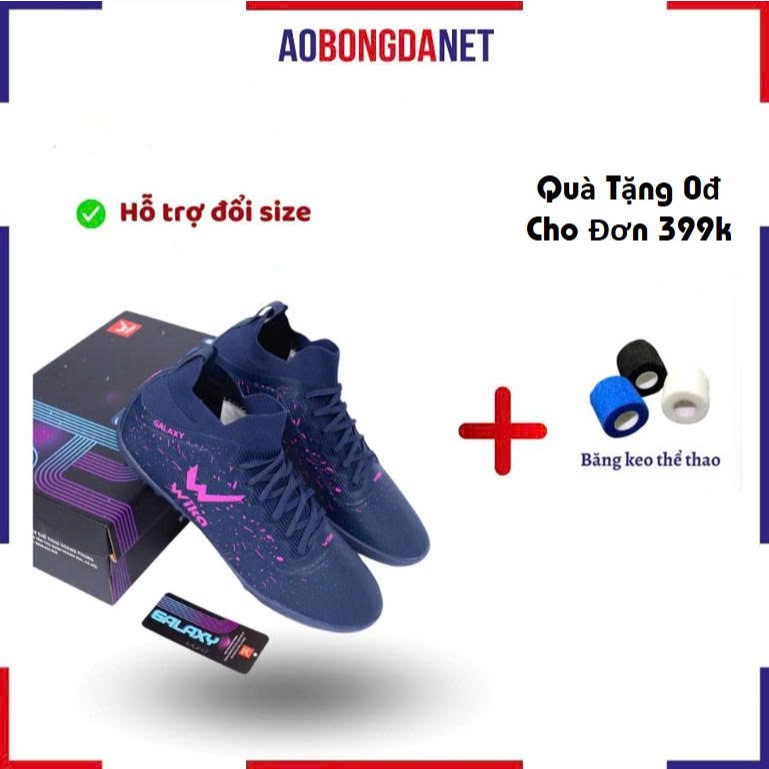 Giày Đá Bóng Wika Galaxy Light Chính Hãng, Giày Wika Cao Cổ Sân Cỏ Nhân Tạo  Chất Da Mềm Mại