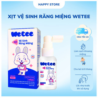 Xịt vệ sinh răng miệng Wetee cho bé từ 6 tháng, không Fluor, nuốt được, vị ngọt Xylitol