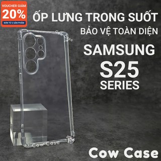  Ốp lưng Samsung S25 Ultra Plus S25 5G Cow case trơn trong suốt | Ốp điện thoại SS galaxy dẻo bảo vệ camera đt sámun 