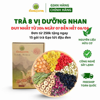  Trà Dưỡng Nhan 8 Vị Camifarm  Hộp 30 gói  Đẹp Da Thanh Nhiệt Mát Gan An Thần Ngủ Ngon 