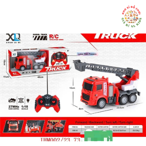 Đồ Chơi Xe Thang Cứu Hoả Điều Khiển Từ Xa, Xe Cứu Hoả Điều Khiển 666-8, Xe Cứu Hoả