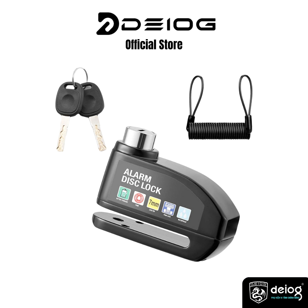 Ổ Khoá Đĩa Xe Máy Alarm Disc Lock Báo Động Có Còi Hú Chống Trộm Chống Nước An Toàn Bền Bỉ