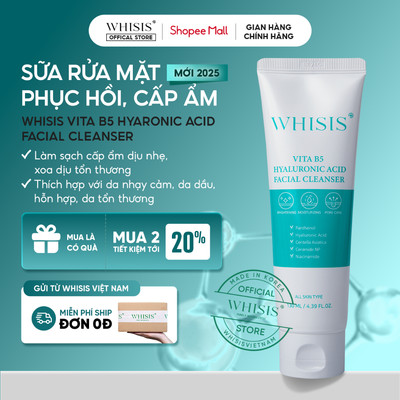 Sữa Rửa Mặt Phục Hồi Cấp Ẩm WHISIS Vita B5 Hyaluronic Acid Facial Cleanser 130ml