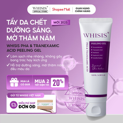 Gel Tẩy Da Chết Dưỡng Sáng Mờ Thâm Nám WHISIS PHA & Tranexamic Acid Peeling Gel 130ml