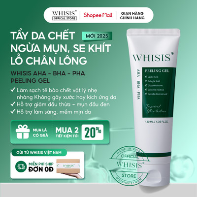 Gel Tẩy Da Chết Ngừa Mụn, Se Khít Lỗ Chân Lông WHISIS AHA-BHA-PHA Peeling Gel 130ml