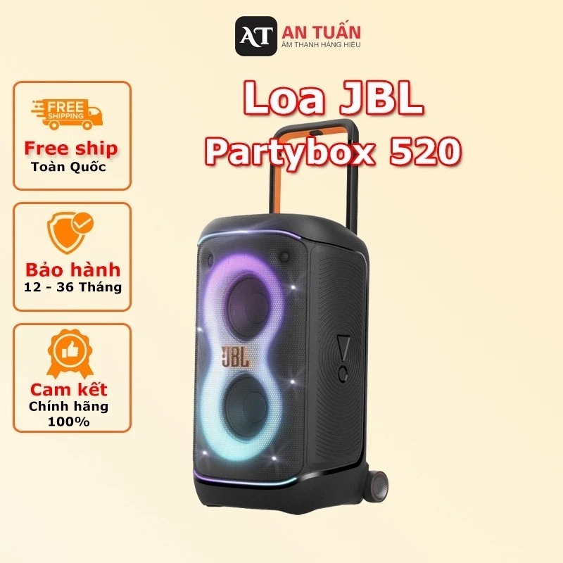 Loa JBL Partybox 520 ( Bảo Hành Chính Hãng 12 Tháng, 15 Ngày Đầu Lỗi 1 Đổi 1 )