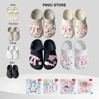  Dép Quai Hậu Đúc Có Chữ Không Thấm Nước Êm Châm Kèm Charm Xinh Nhiều Mẫu Hỗ Trợ Đổi Size PINIC STORE 