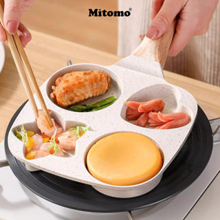  Chảo 4 ngăn đa hình Mitomo chiên rán làm bánh chống dính thích hợp với tất cả các loại bếp - Hàng chính hãng 