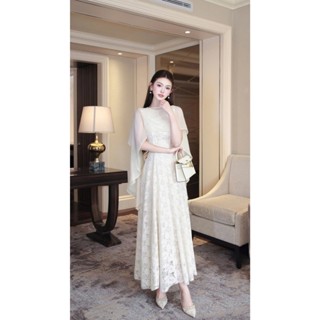 (UnihomePREMIUM) (40-80Kg) Đầm Maxi Ren 10 Mảnh Kèm Áo Choàng Đi Tiệc Siêu XInh (Có BigSize) CV318