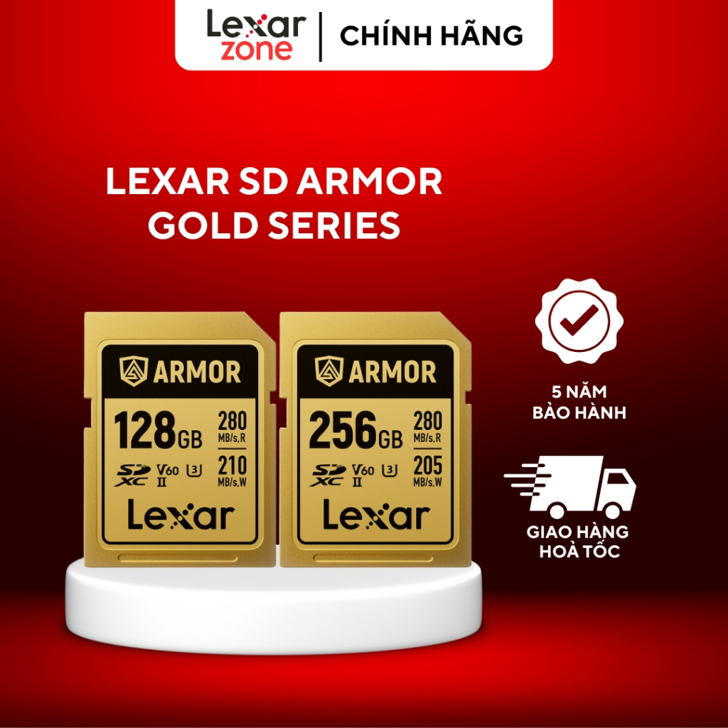 Thẻ nhớ Lexar SD ARMOR GOLD UHS-II Series – 128GB | 256GB – Chính hãng BH 5 năm