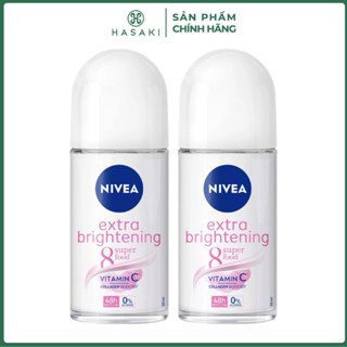  Combo 2 Lăn Khử Mùi Nivea Extra Brightening Sáng Mịn Tối Ưu 50ml Extra Brightening Hasaki Chính Hãng 