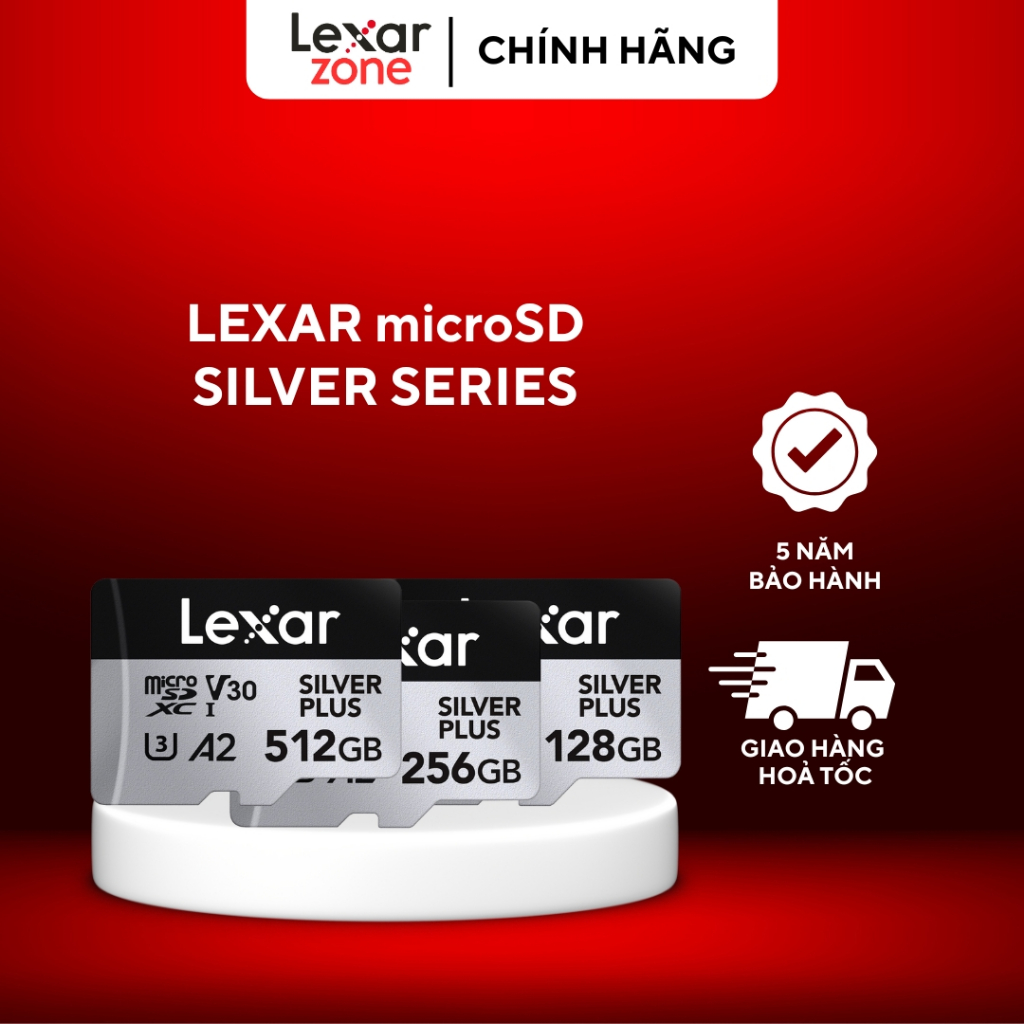 Thẻ nhớ Lexar Micro SD Silver Plus UHS-I Series – 128GB/256GB/512GB – Chính Hãng