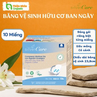 Băng vệ sinh hữu cơ siêu mỏng có cánh ban ngày Silvercare 10 miếng