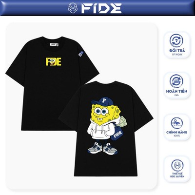 Áo thun FIDE unisex form rộng local brand nam nữ cổ tròn oversize Bọt Biển- AT208
