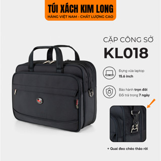 Cặp Công Sở Nam Laptop 15.6 Inch Cỡ Lớn - Có Dây Kéo Mở Rộng Kim Long KL018