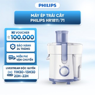  Máy ép trái cây hoa quả Philips HR1811 71 - 300W - Cắt nhuyễn lọc mịn - Thép không gỉ - Bảo Hành 24 Tháng 