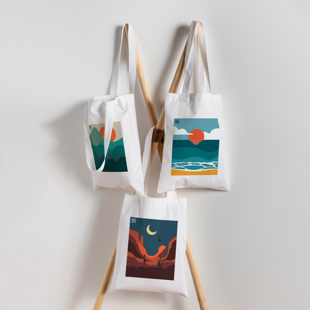 Túi Tote Vải Canvas Đeo Vai Đi Học, Đựng Laptop 14 inch, Thiết Kế Tối Giản, Bền Đẹp ETERNAL GREEN