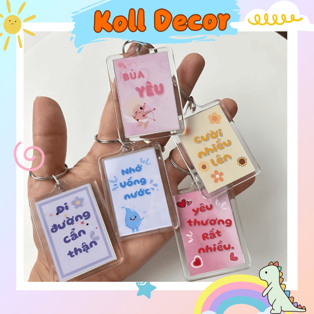 Móc Khóa bùa may mắn bùa vô tri in theo yêu cầu